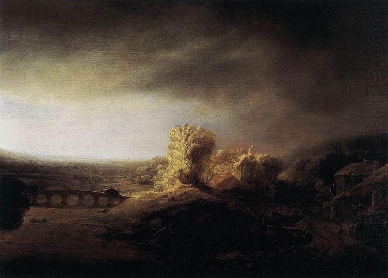 Landscape with a Long Arched Bridge, REMBRANDT Harmenszoon van Rijn